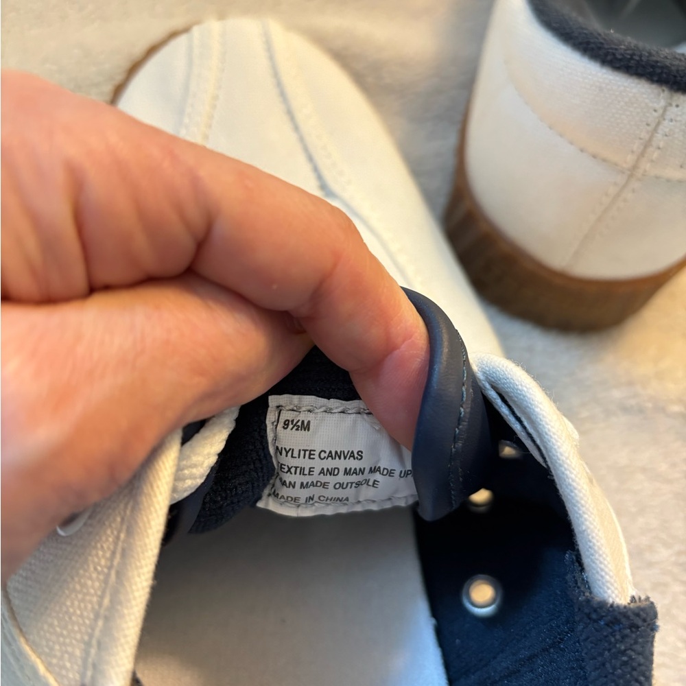 Tretorn White and Navy Sneakers - Picture 2 of 2